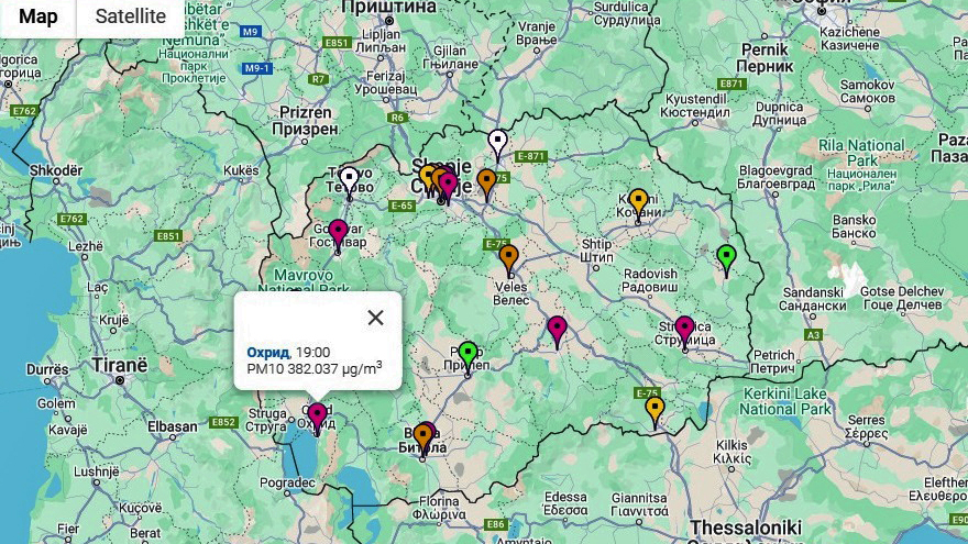 Охрид меѓу најзагадените градови во државата, вечерва измерени огромни 382.037 mg/m3 PM10 честички